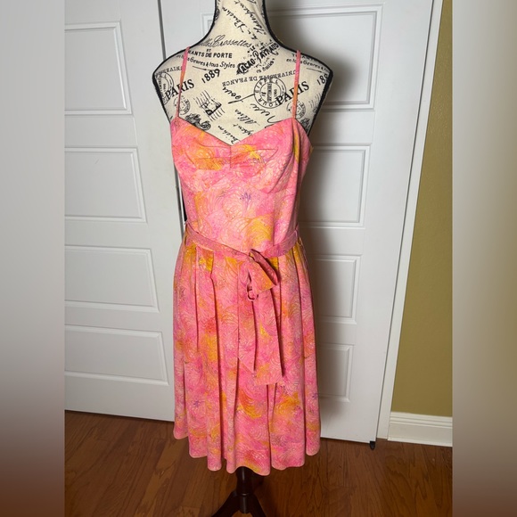 Trina Turk Los Angeles Pink/Orange Peacock Dress - Picture 1 of 5